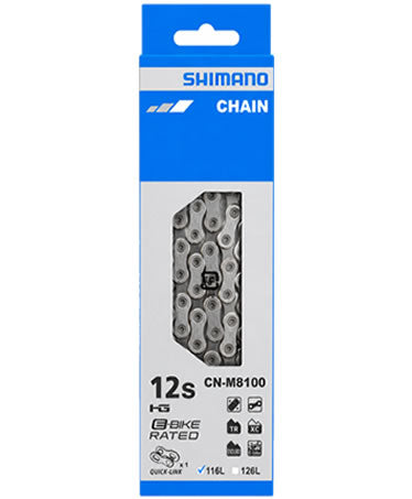 Shimano CN-M8100 XT/Ultegra HG+ chain with quick link, 12-speed, 116L