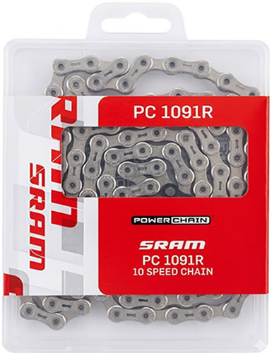 SRAM PC1091R Hollow Pin 10 Speed Chain Silver 114 Link with PowerLock