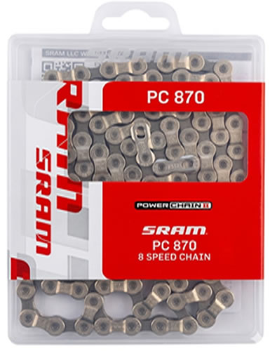 SRAM PC870 7/8spd Chain Silver/Grey 114 Links