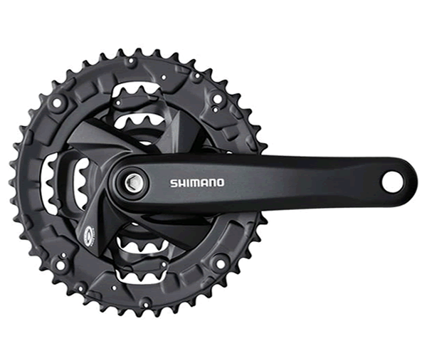 FC-M371 chainset with chainguard, square taper, 48 / 36 / 26T, 170 mm, Black