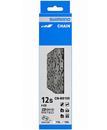 Shimano CN-M8100 XT/Ultegra HG+ chain with quick link, 12-speed, 126L