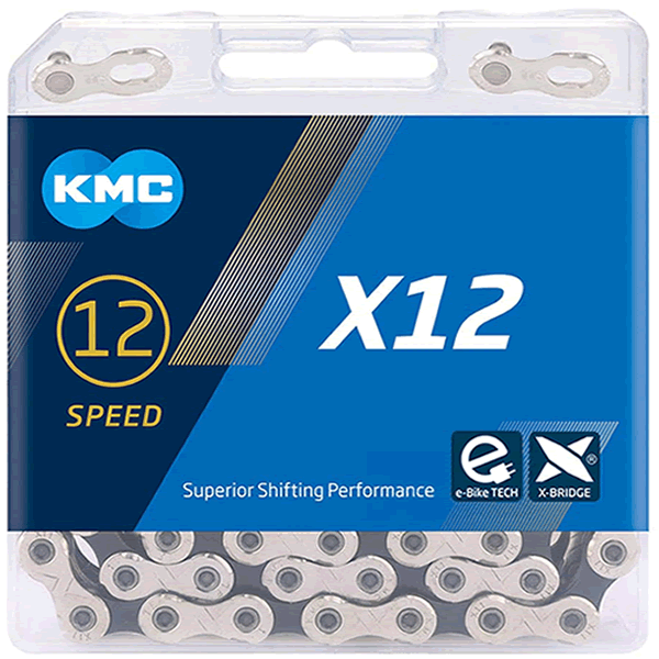 KMC Silver/Black X12 Chain 128L E-Bike